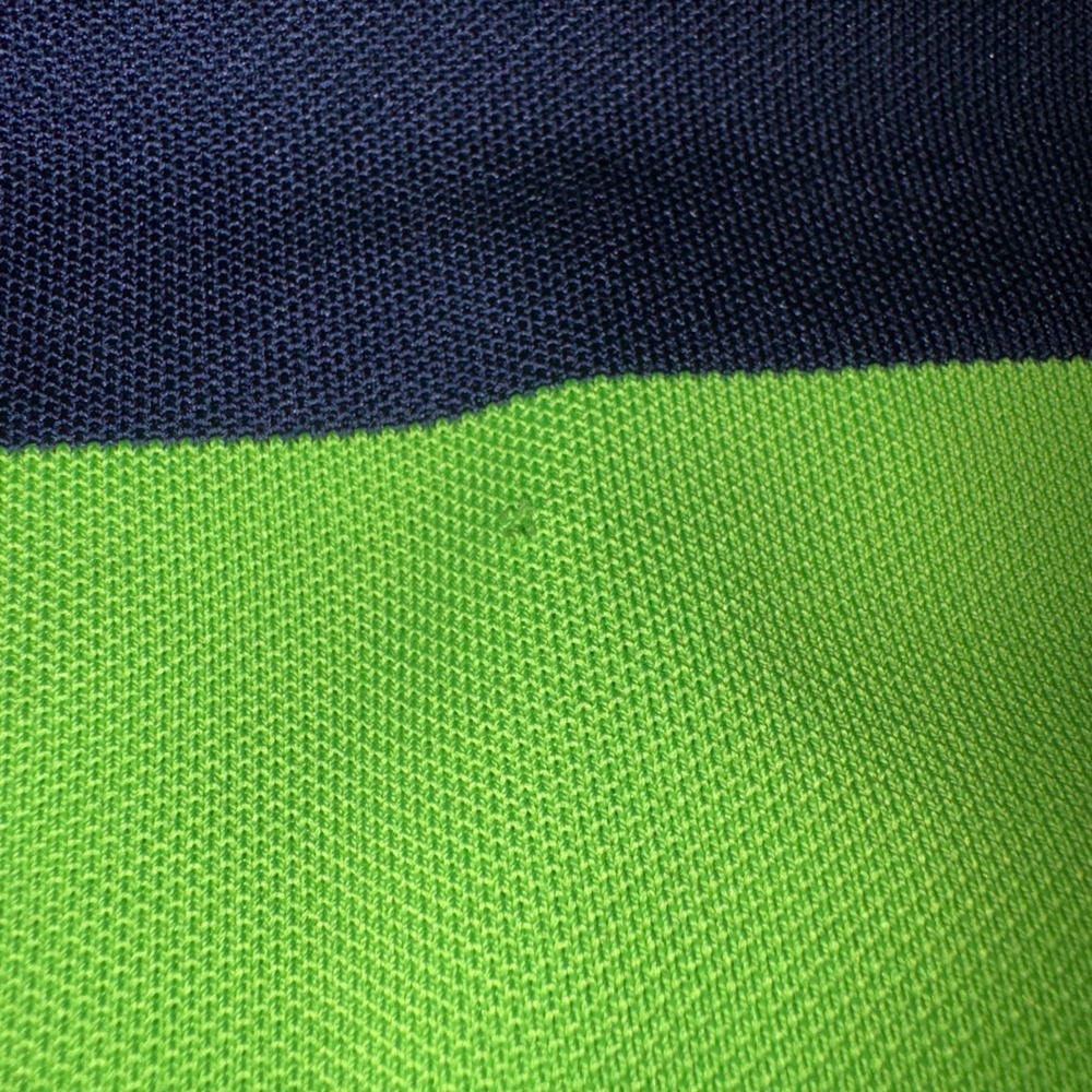 RLX RALPH LAUREN Polo Shirt Mens Large Green Navy Striped Performance Golf Tee - Picture 7 of 12